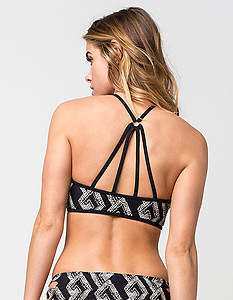 REEF High Neck Snake Print Bikini Top